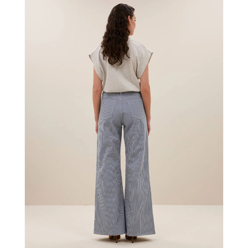 By-Bar Gestreepte broek voor vrouwen Blue Dames