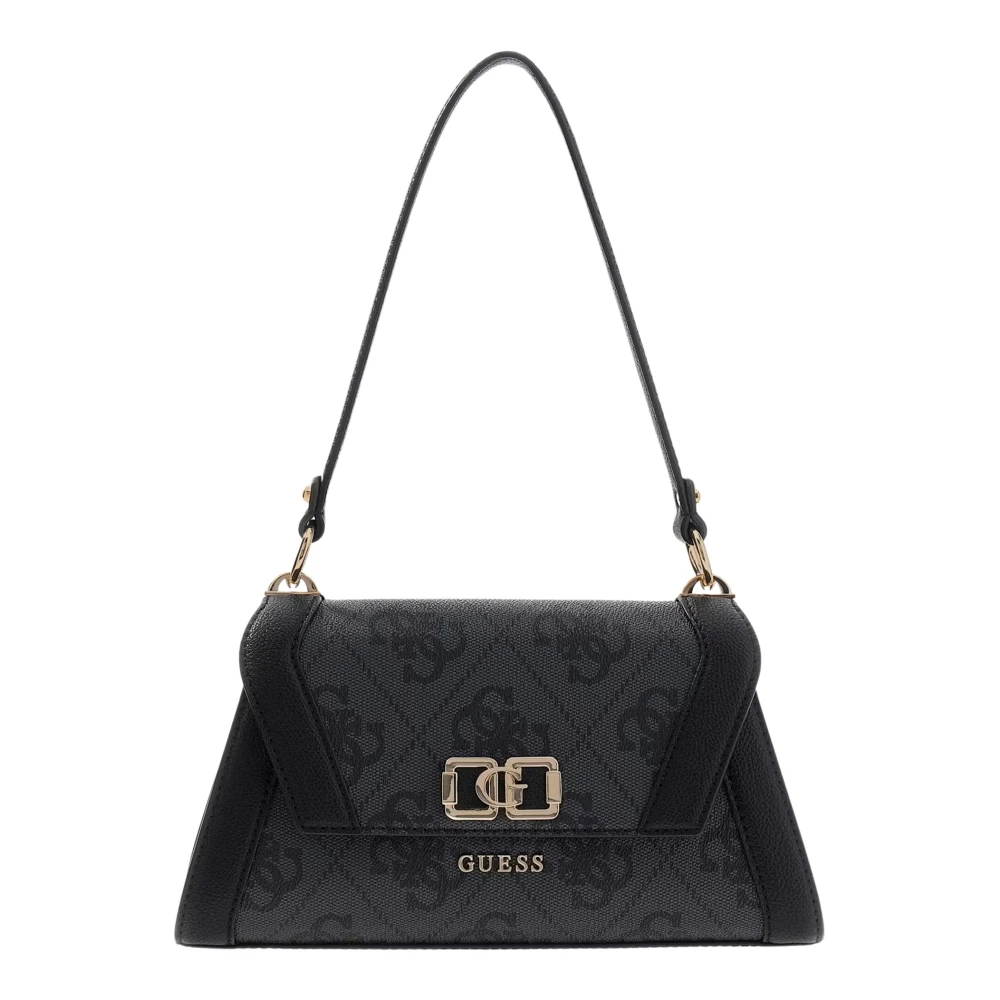 Guess Women's Black Shoulder Bags, One Size, Karnilla Logo Bucket