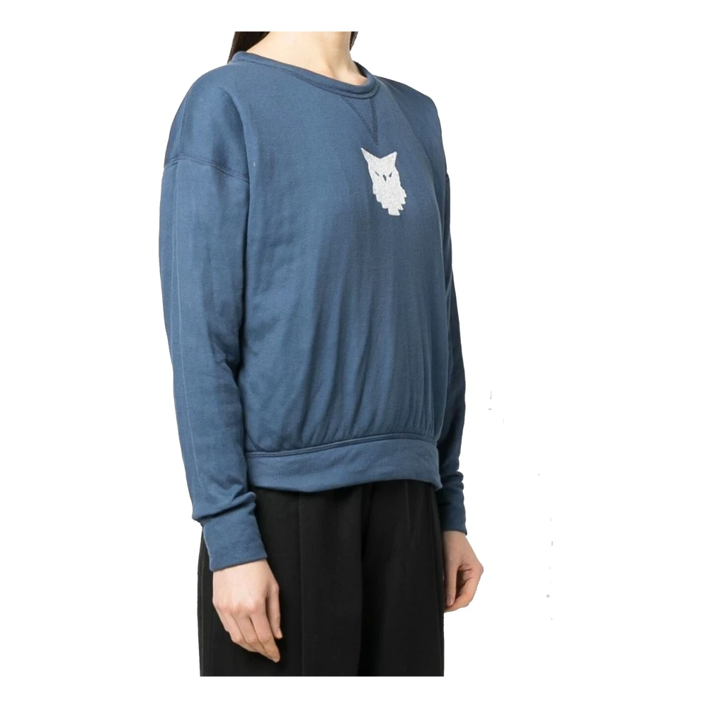 Maison Margiela Uil Motief Sweater Blue Dames
