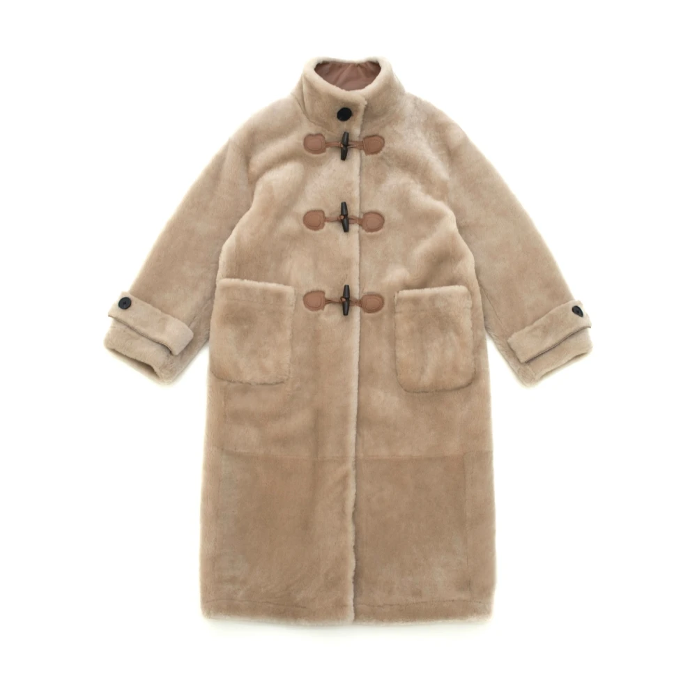 Just Things we Like Fufu Shearling Coat Brown Dames