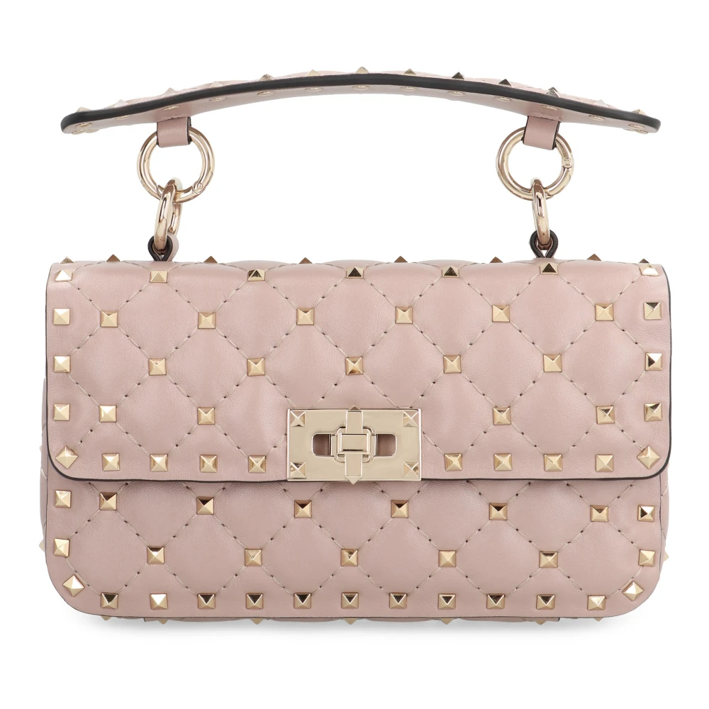 Valentino Garavani Small Nappa Rockstud Spike Bag - Female - Handbags - Pink - One Size - Bags