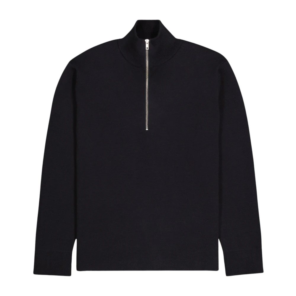 Nn07 Zwarte Wollen Blend Milano Trui Black Heren