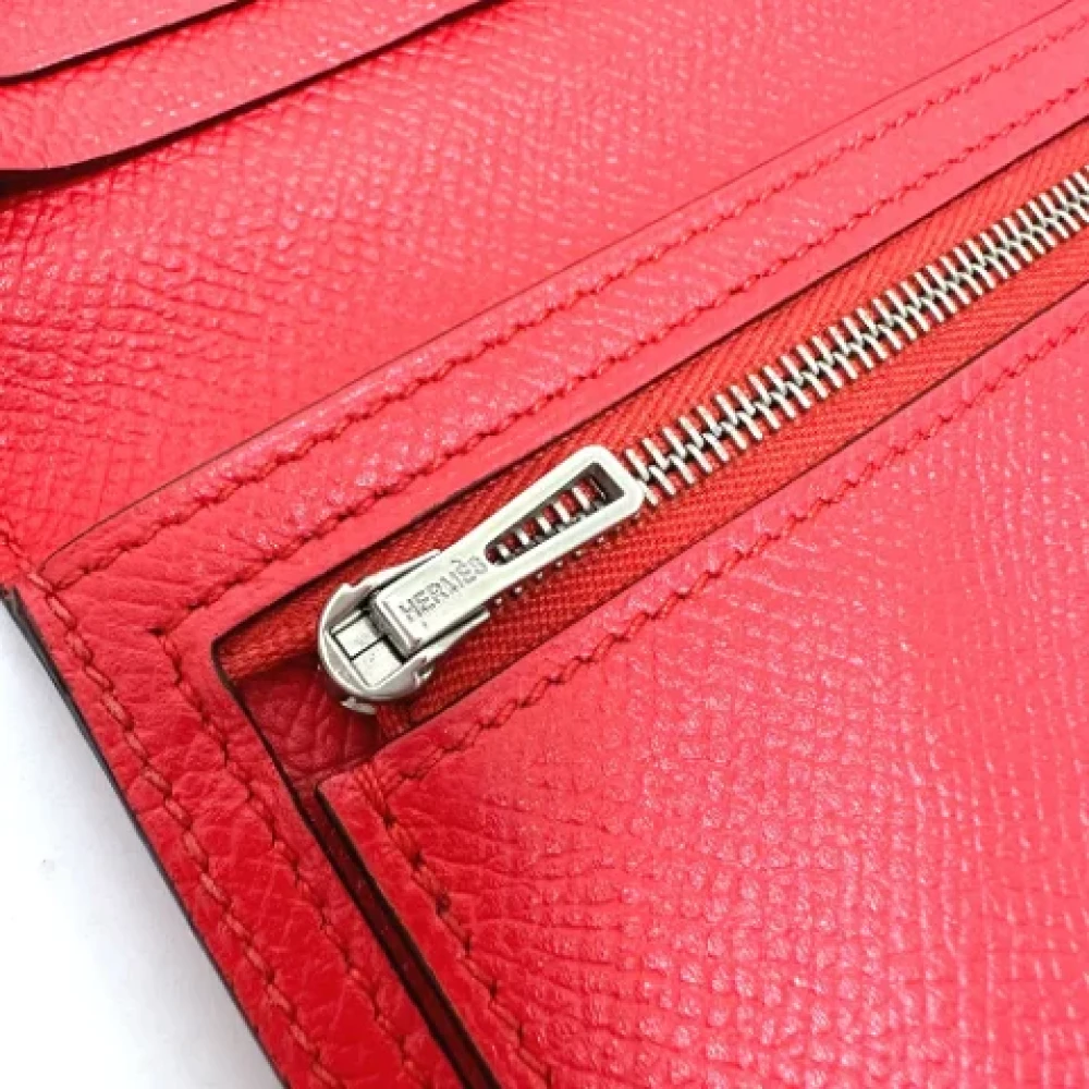 Hermès Vintage Pre-owned Leather wallets Red Dames