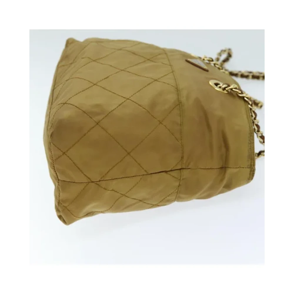 Prada Vintage Pre-owned Nylon prada-bags Beige Dames