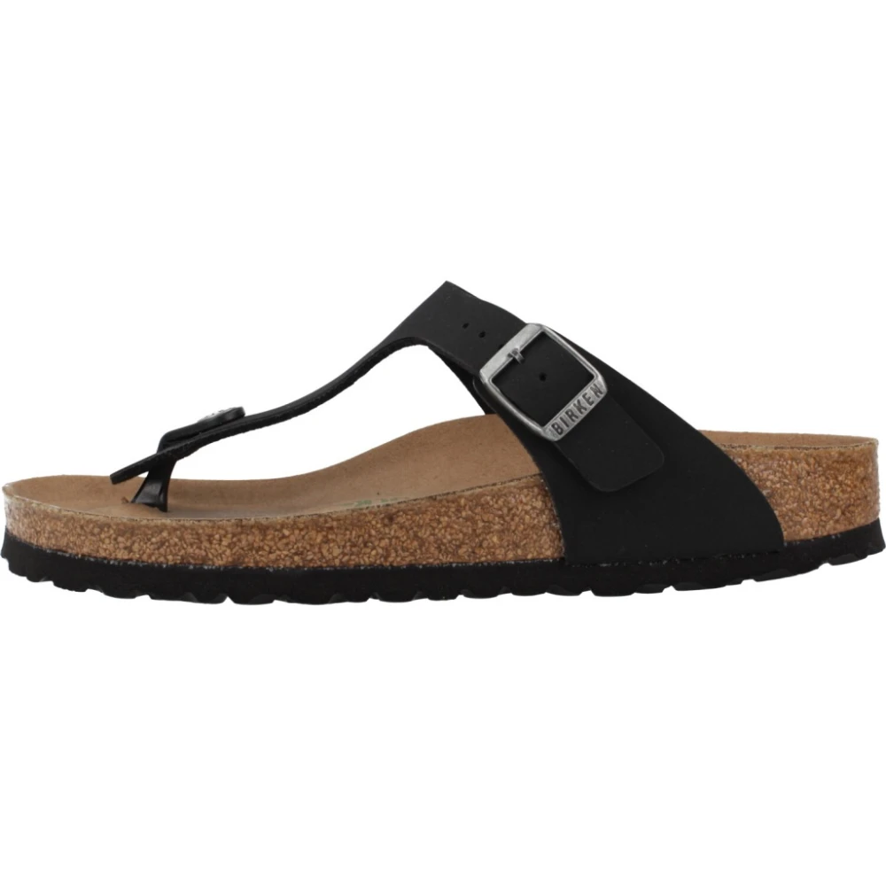 Birkenstock Nubuck Flip Flops Black, Herr