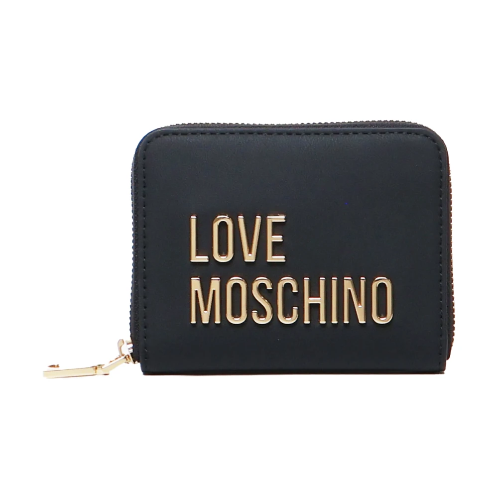 Love Moschino Zwarte Ecoleather Portemonnee met Ritssluiting Black Dames