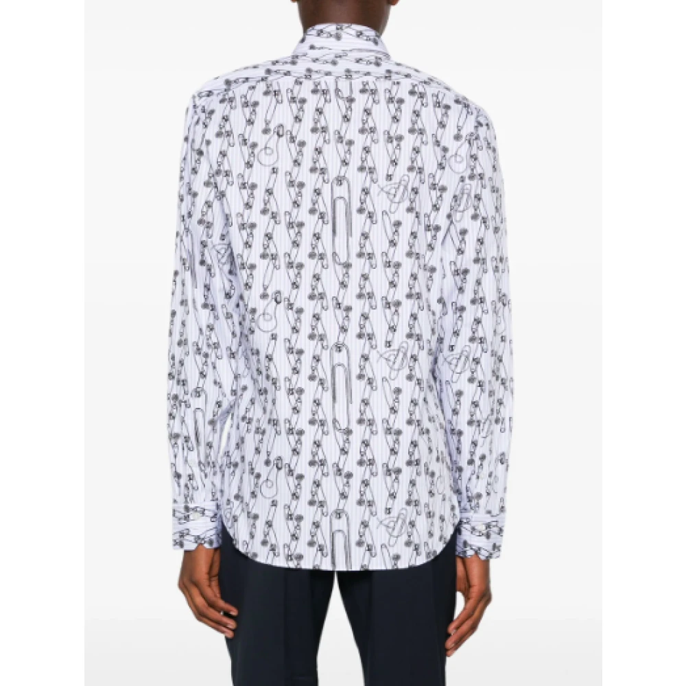 Vivienne Westwood Veiligheidspinstripe Ghost Shirt Blue Heren