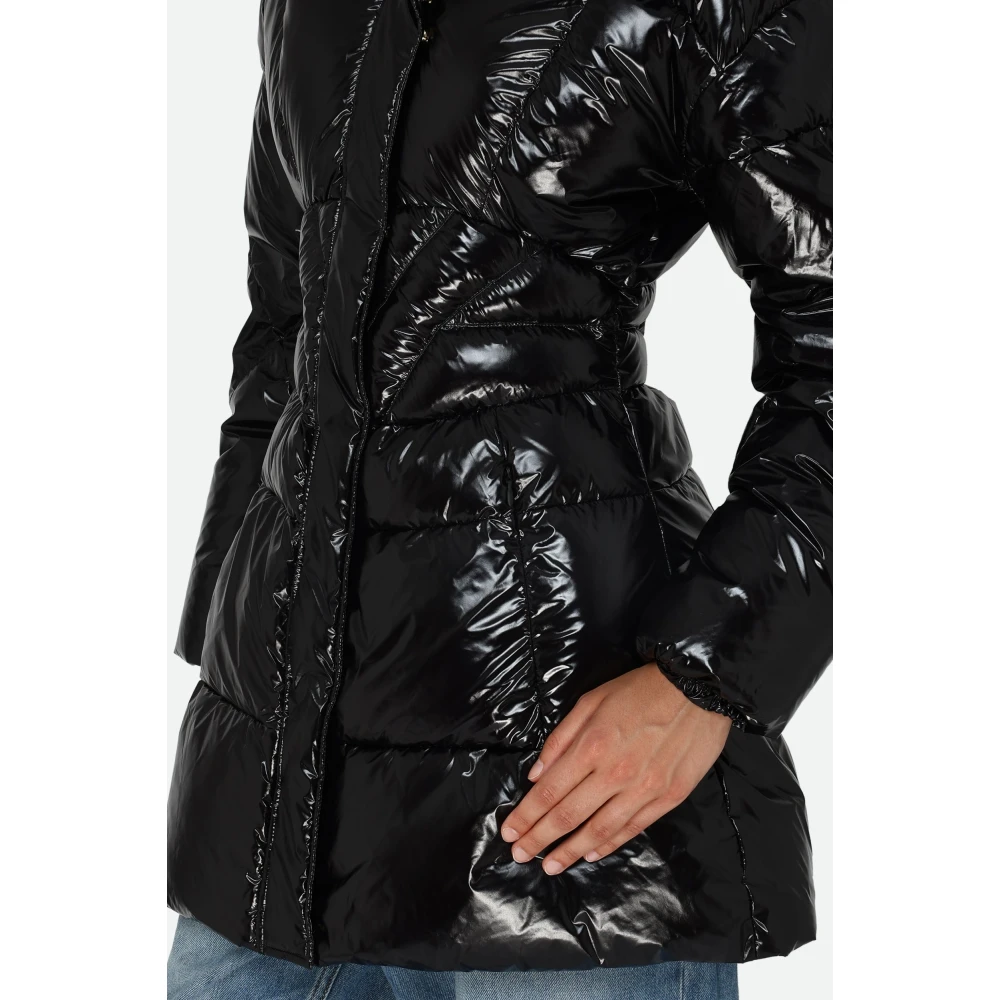 pinko Zwarte Glansrijke Pufferjas Black Dames