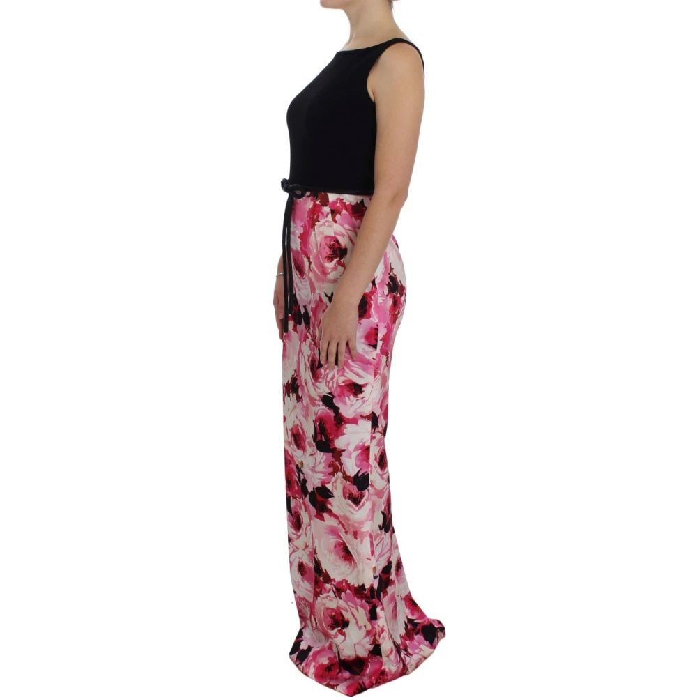 Dolce & Gabbana Bloemenprint Maxi Sheath Jurk Pink Dames