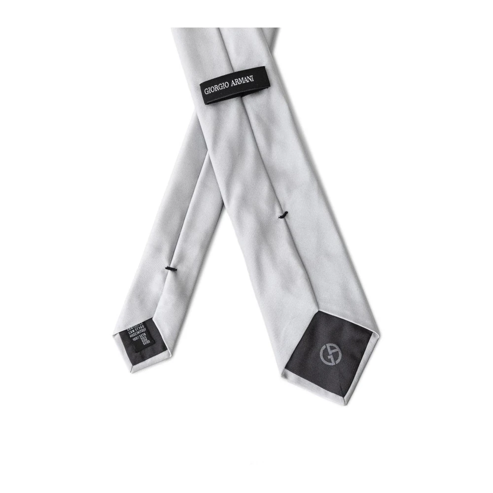 Giorgio Armani IJs Zijden Stropdas en Vlinderdas Set Gray Heren