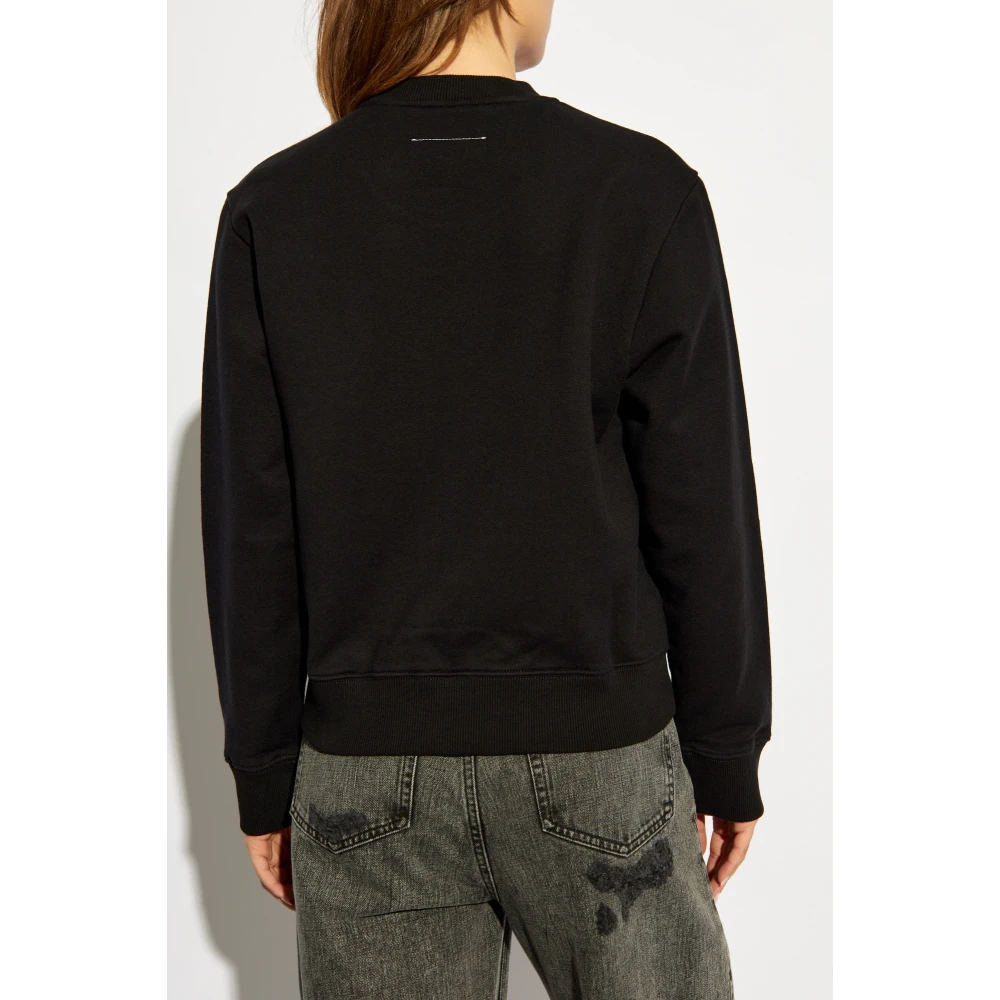 MM6 Maison Margiela Sweatshirt met Patch Black Dames