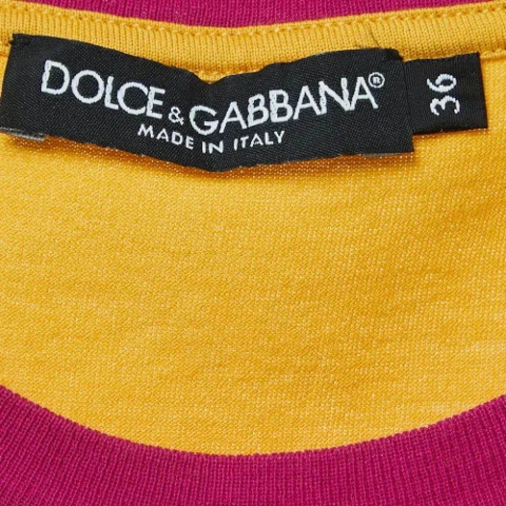 Dolce & Gabbana Pre-owned Cotton tops Yellow Dames