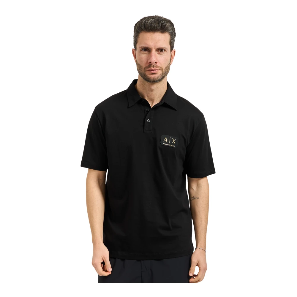 Armani Exchange Homme Noir Tops, Taille: L Polo En Coton