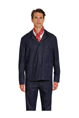 Arbetsjacka som overshirt i denim