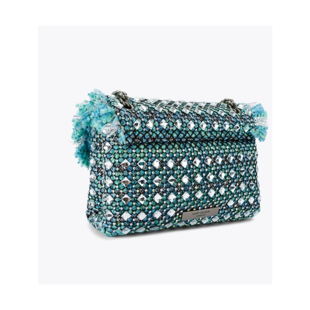 Kurt Geiger Tweed Mini Crossbody Tas Blue Dames