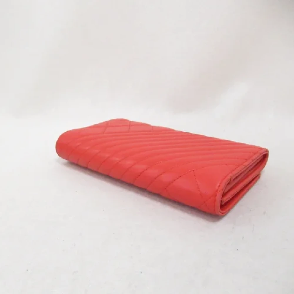 Chanel Vintage Pre-owned Leather wallets Red Dames