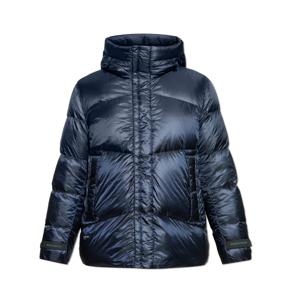 Woolrich Men's Blue Down Jackets, S, Down Jacket With Hood