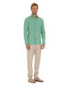 chemise-en-lin-vert-fait-main