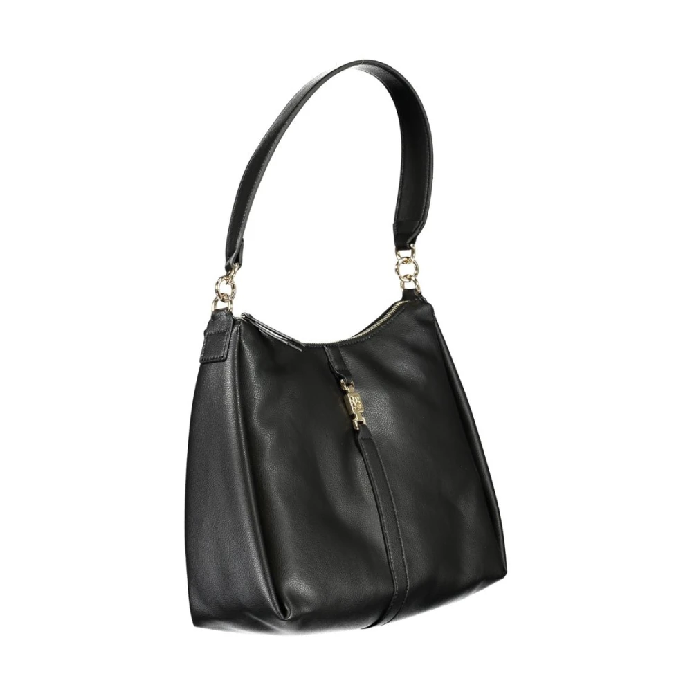 Tommy Hilfiger Zwarte Polyester Schoudertas met Rits Black Dames