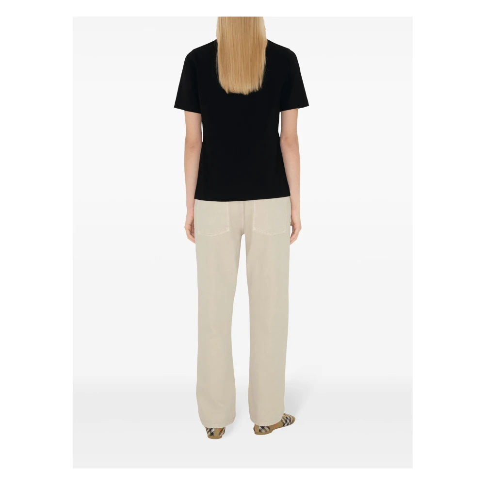 Burberry Zwart T-shirt A1189 Black Dames