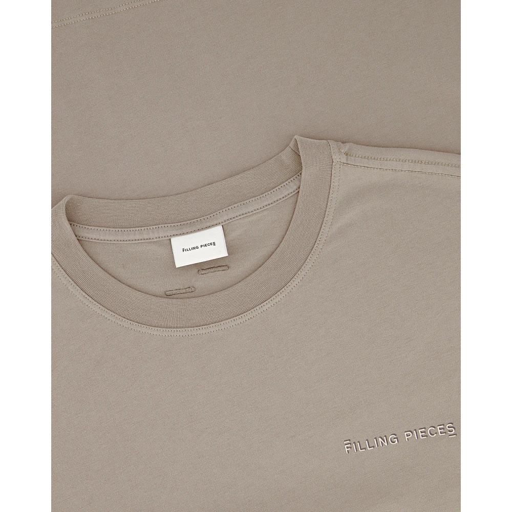 Filling Pieces T-shirt Alphabet Travertine Fossil Brown Heren