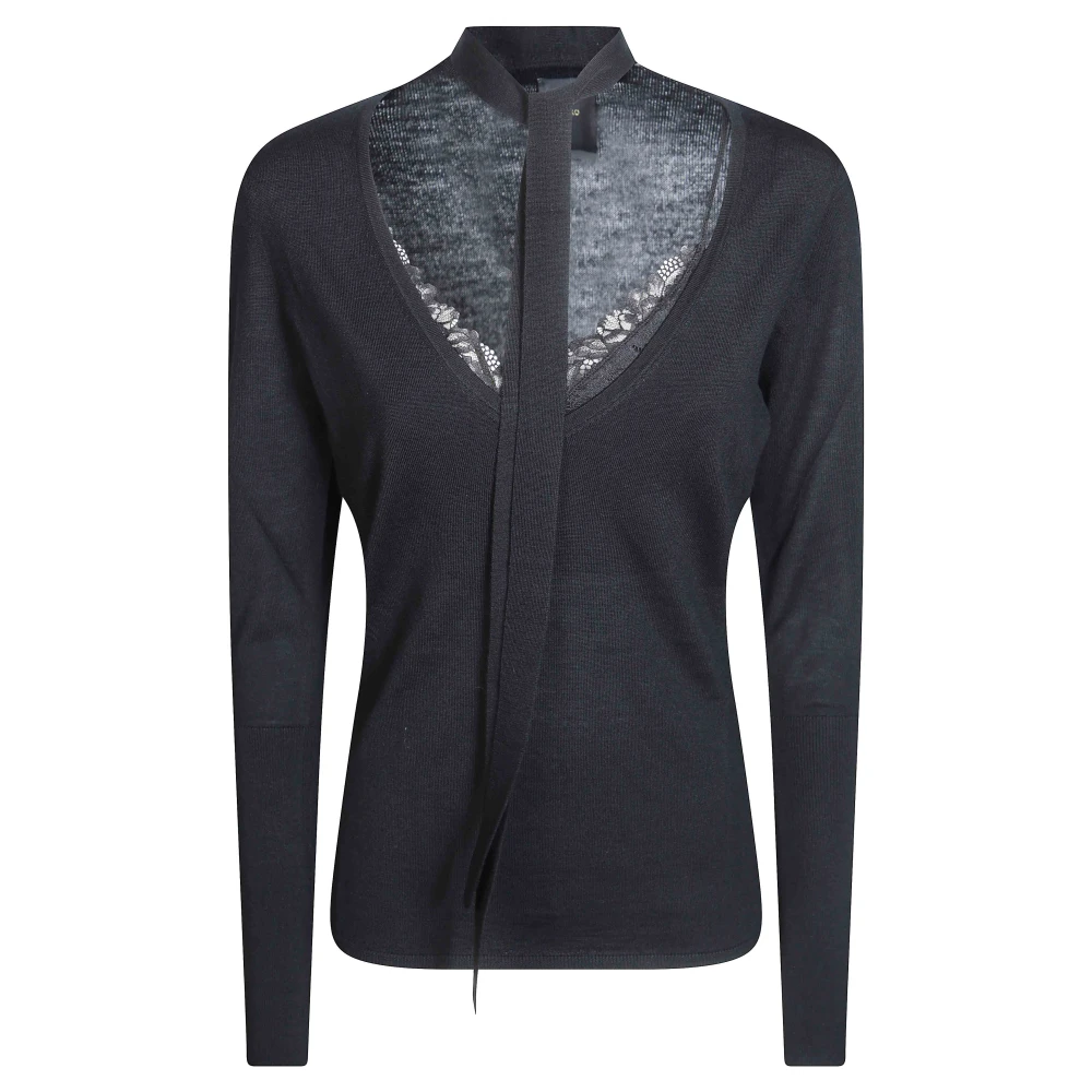 Pinko Donna Nero - Soffio V-Neck Knitwear - Knitwear - Xs - Immagine 3