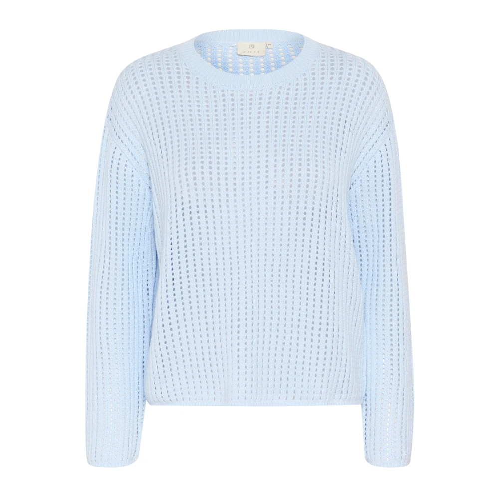 Kaffe Women's Blue Round-Neck Knitwear, S, Nantucket Breeze Pullover Jumper