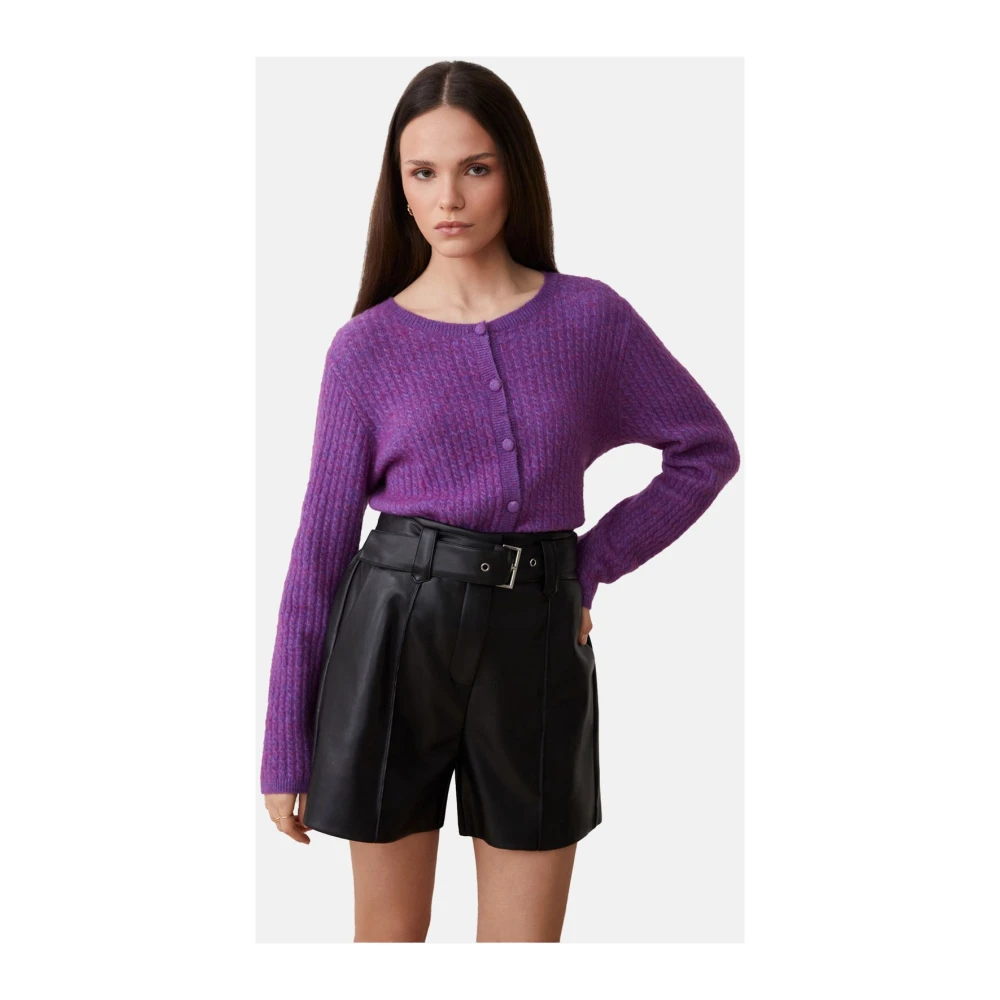 Suncoo Stijlvolle Gebreide Kleding Purple Dames