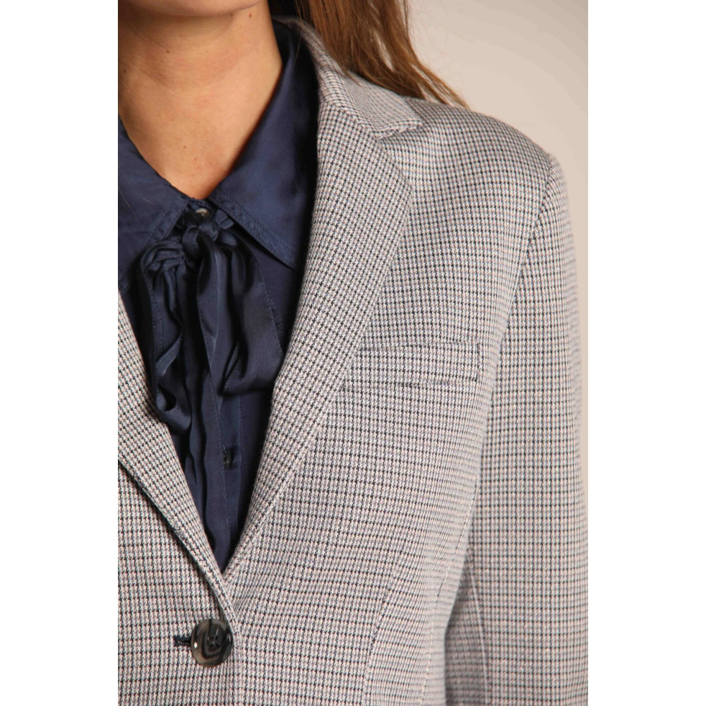 Mason's Elegante Helena Blazer met Micro-Patroon Blue Dames