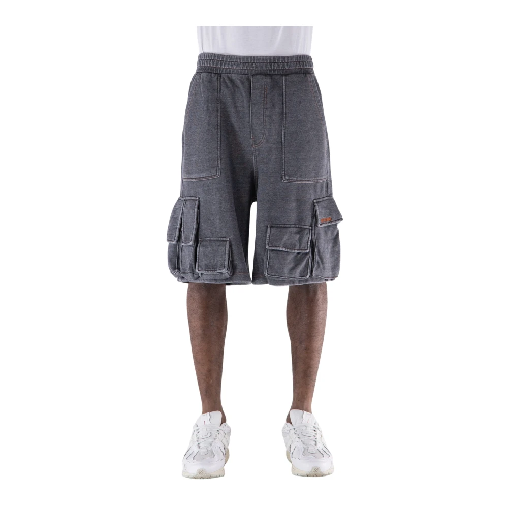 We11Done Cargo Denim-achtige Shorts Gray Heren