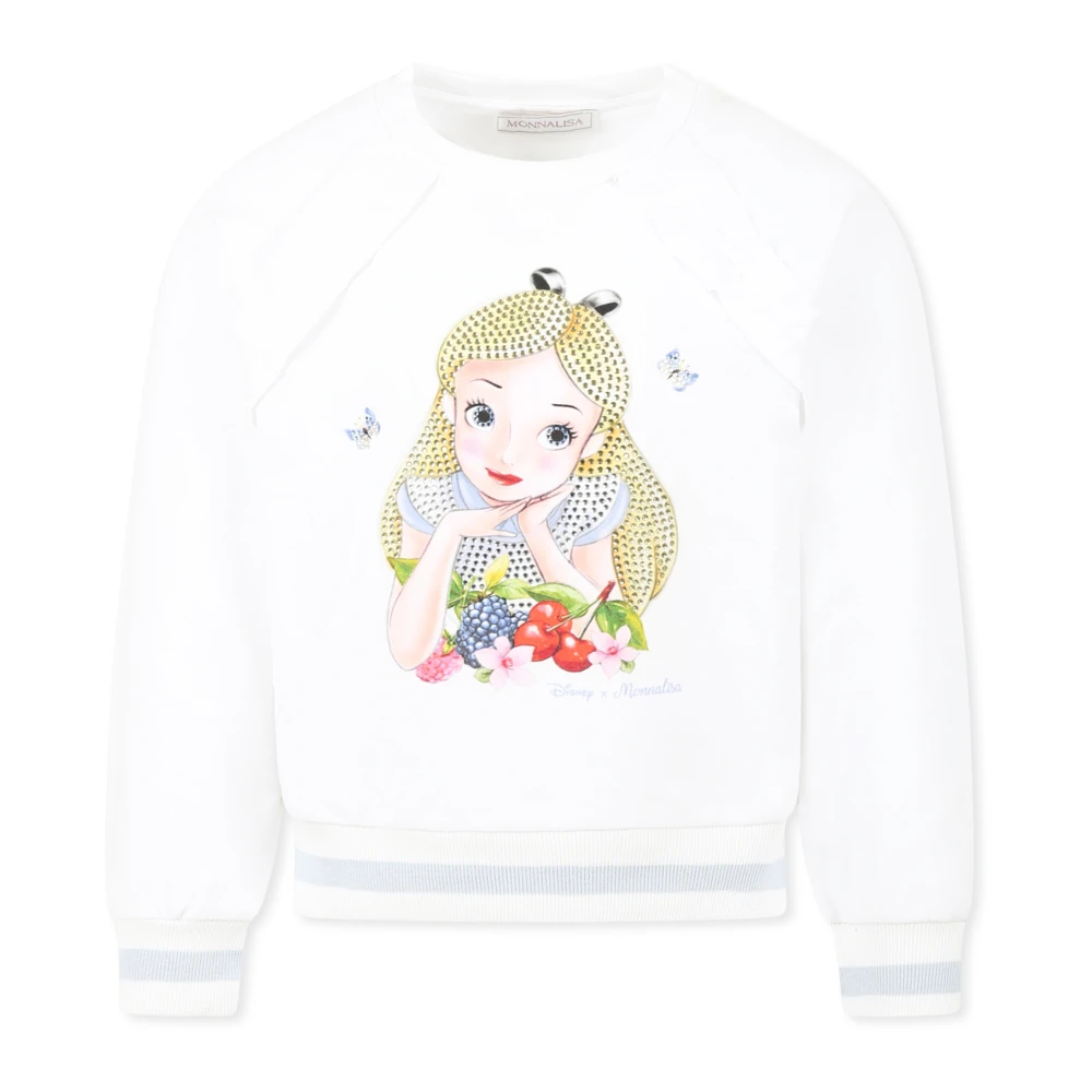 Monnalisa Alice i Underlandet Vit Sweatshirt White, Unisex