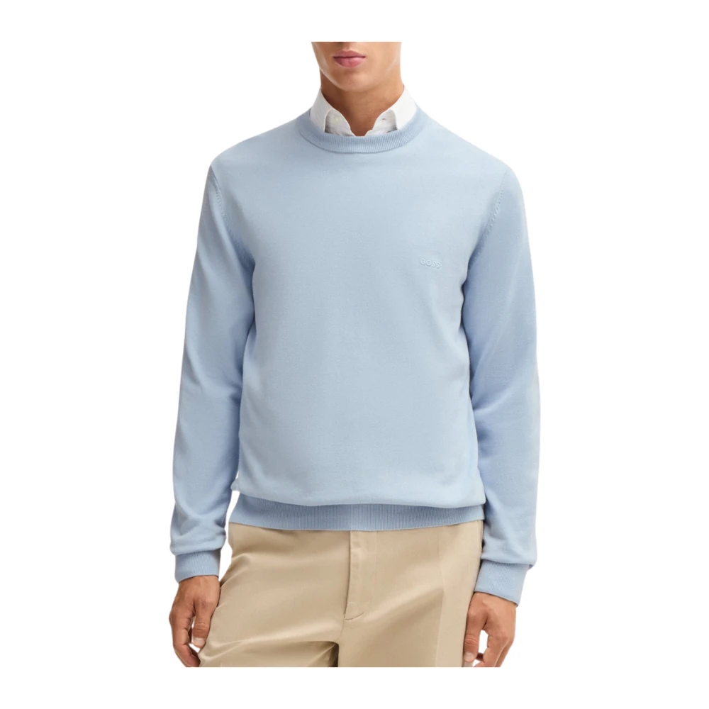 Boss Lichtblauwe Stijlvolle Punto Sweater Blue Heren