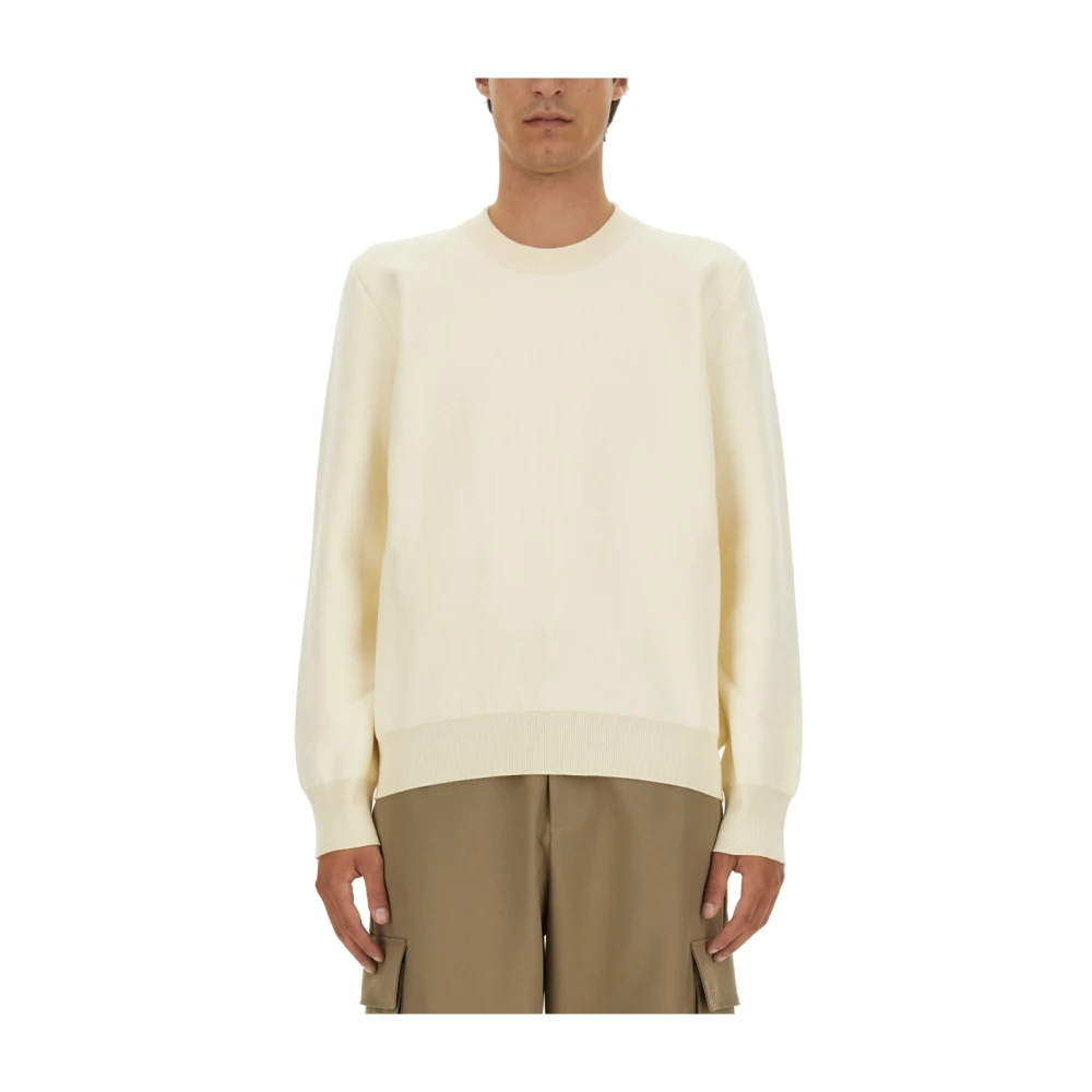 Off White Logo Sweatshirt Regular Fit 100% Katoen White Heren