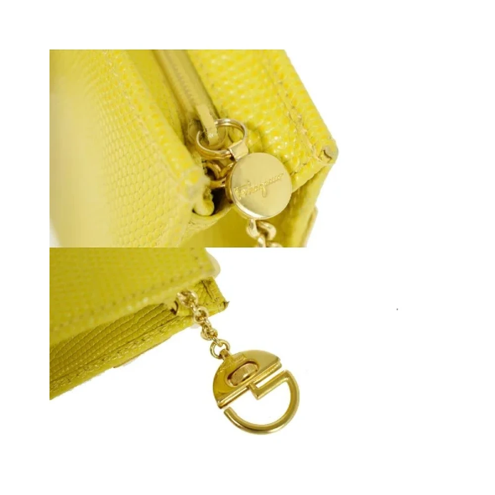 Salvatore Ferragamo Pre-owned Leather shoulder-bags Yellow Dames