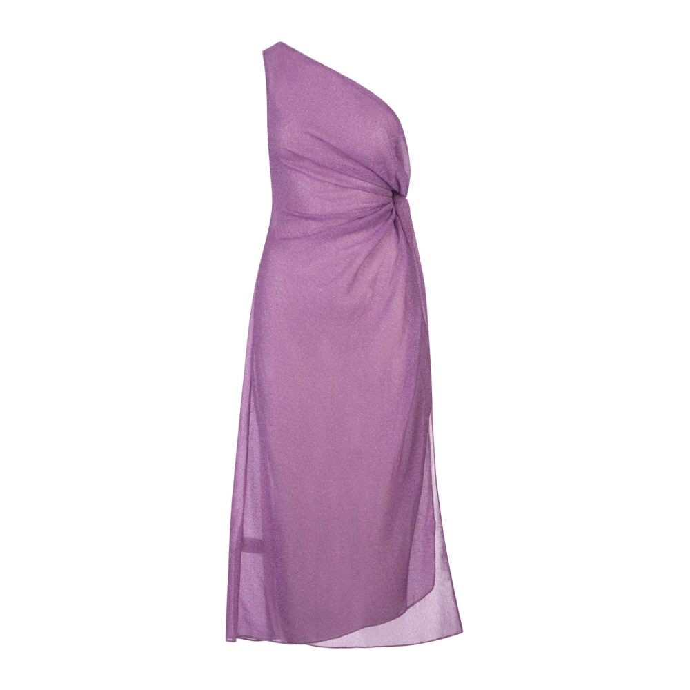 Oseree Paarse Lumiere One-Shoulder Midi Jurk Purple Dames