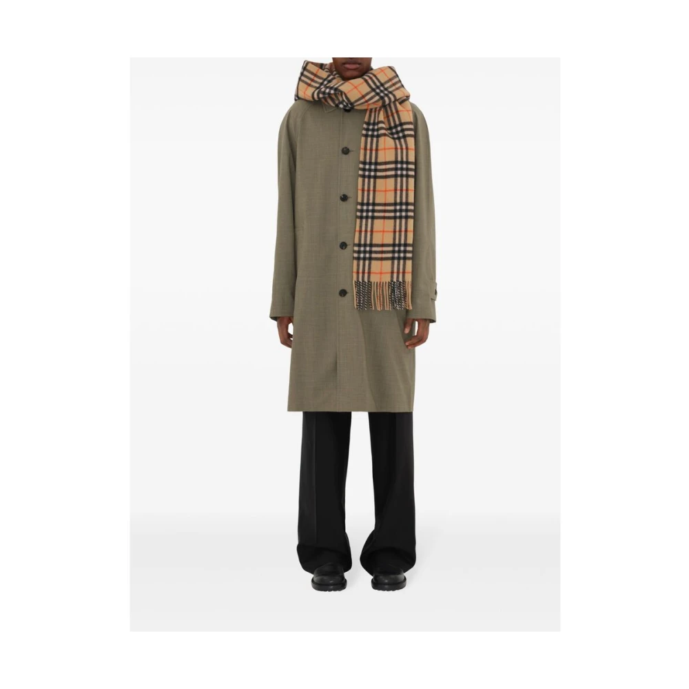 Burberry Beige Geruit Patroon Kasjmier Sjaal Beige Heren