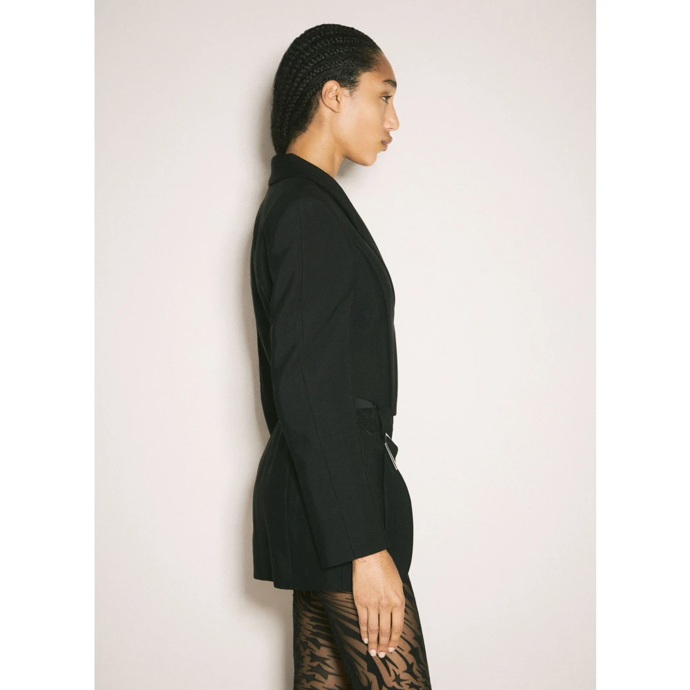 Mugler Getailleerde gespblazer met uitsparingen Black Dames