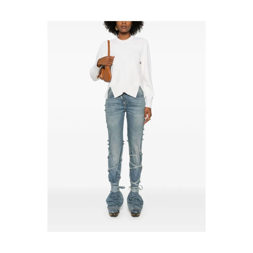 alexander mcqueen Lichtblauwe Denim Jeans met Banddetail Blue Dames