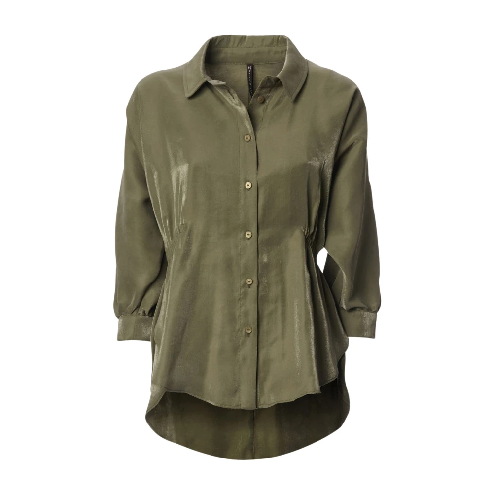 Manila Grace Women's Green Shirts, L, Camicia Con Coulisse