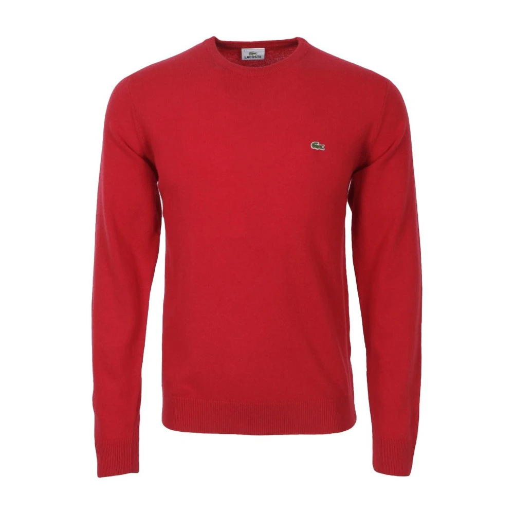Lacoste Rode Crewneck Sweater 100% Katoen Red Heren