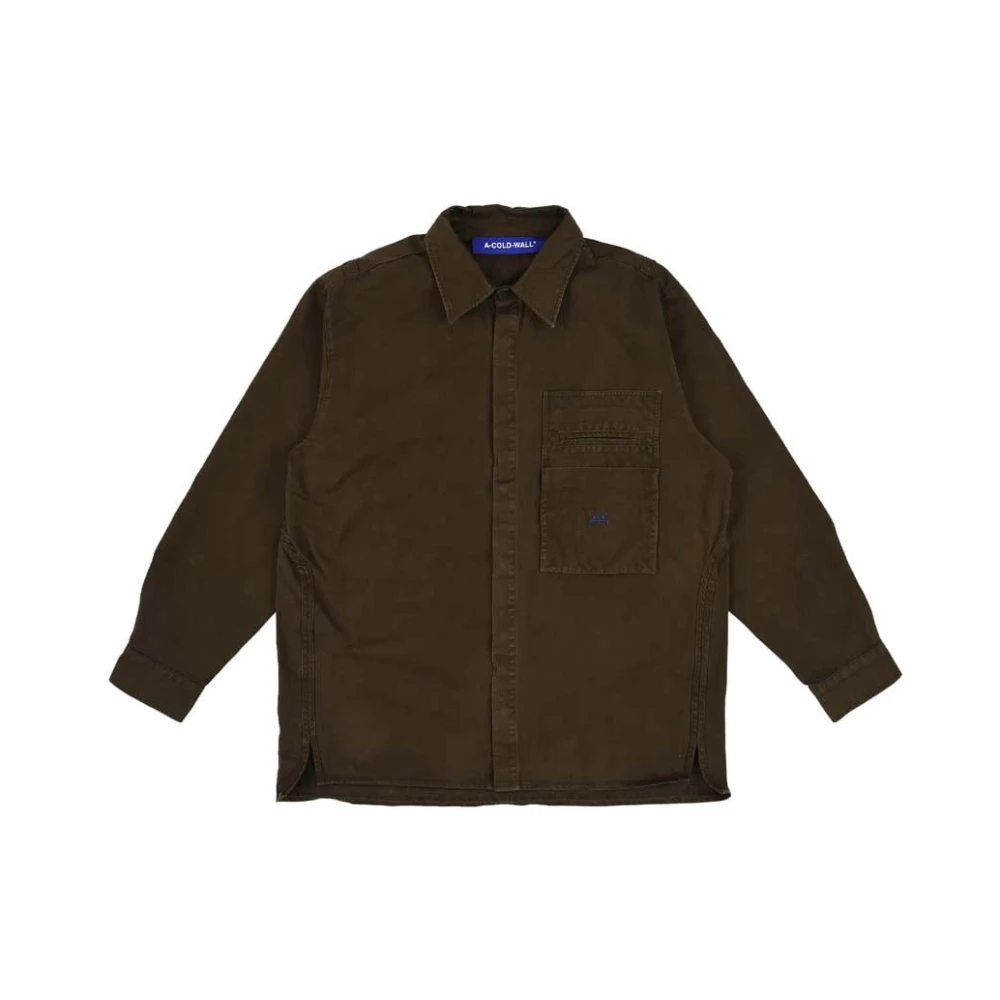 A-Cold-Wall Bruine Omgekeerde Shirt Zware Keperstof Overshirt Brown Heren