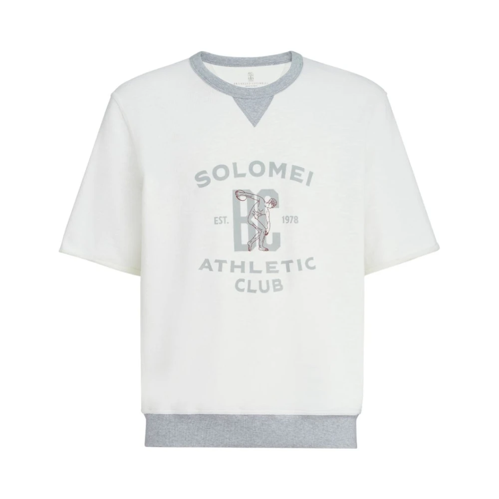 Brunello Cucinelli White T-Shirt With Print - Male - T-Shirts - L - Tops