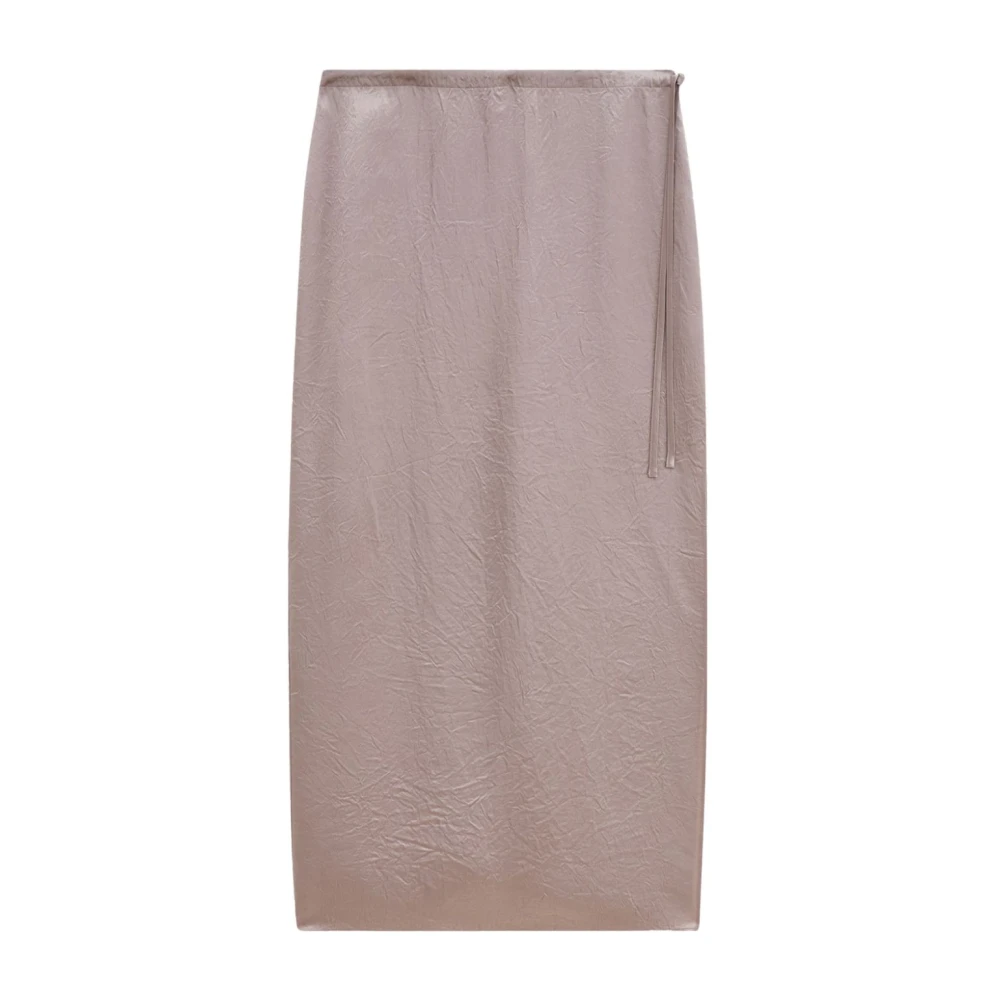 Filippa K Beige Satijnen Rok met Zijsplit Beige Dames
