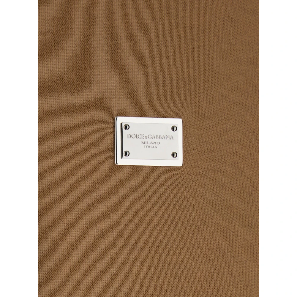 Dolce & Gabbana Beige hoodie met trekkoord capuchon Beige Heren