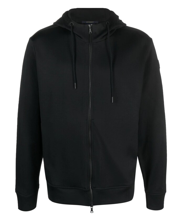 sweat-a-capuche-zippe-noir-decontracte