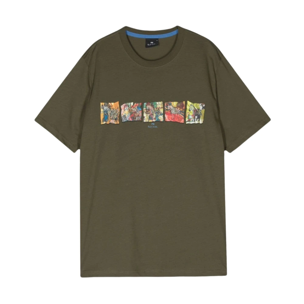 PS By Paul Smith Grafische Print Groen T-shirt Green Heren