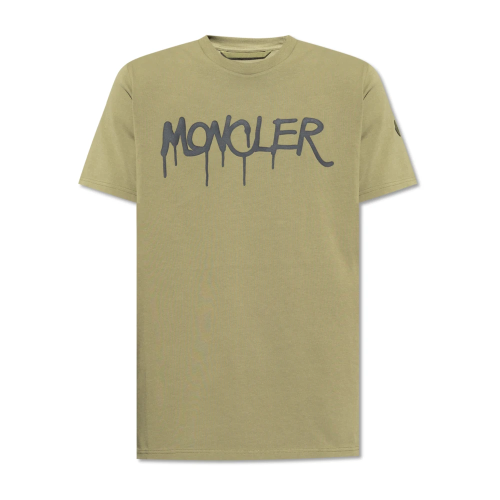 Moncler T-shirt met logo Green Heren
