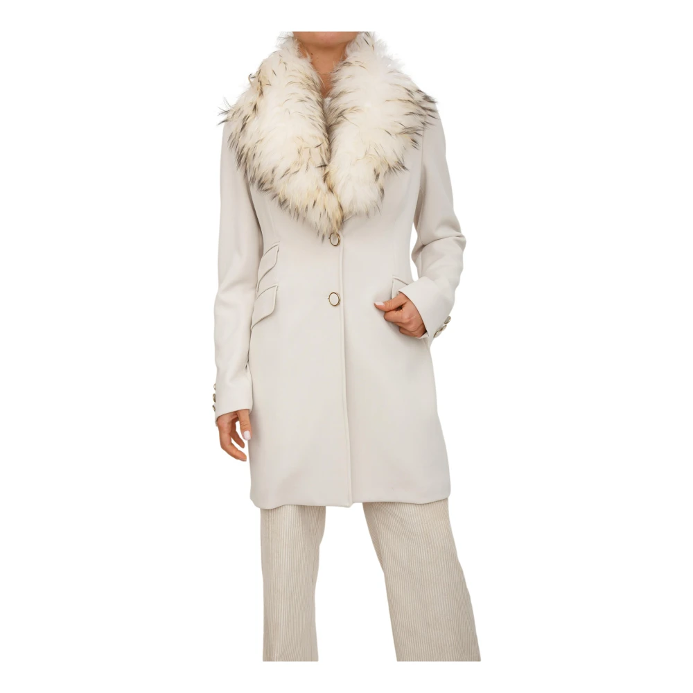 Kocca Women's White Single-Breasted Coats, Xl, Cappotto