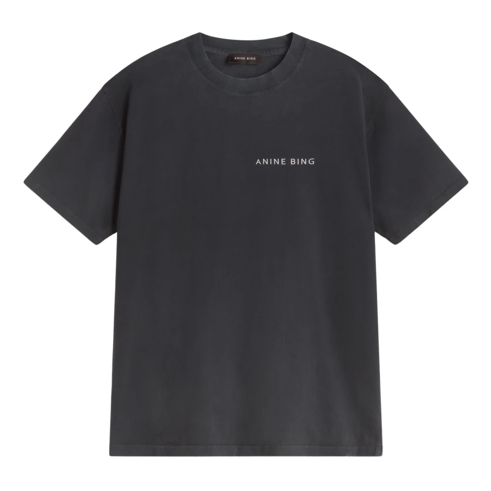 Anine Bing Urban Snake Print Tee Black Dames