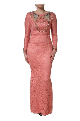 knee length dresses for ladies Dolce & Gabbana Red Embellished Sheath Mermaid Gown Dress – JOHNYCARRIBEAN main image 0